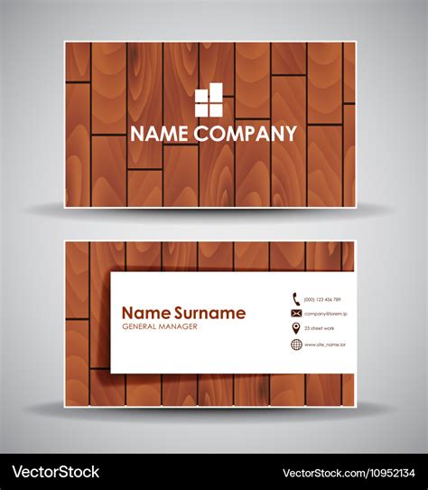 stained wood background business card.